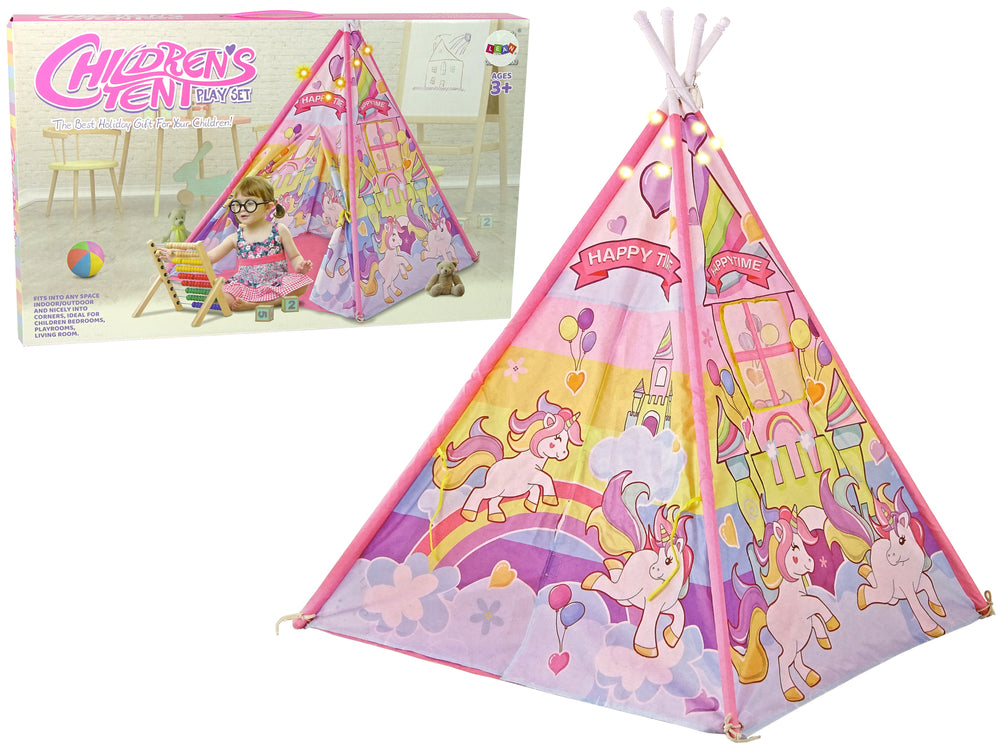 Children's Tent Light Effects Ponies Unicorns Pink