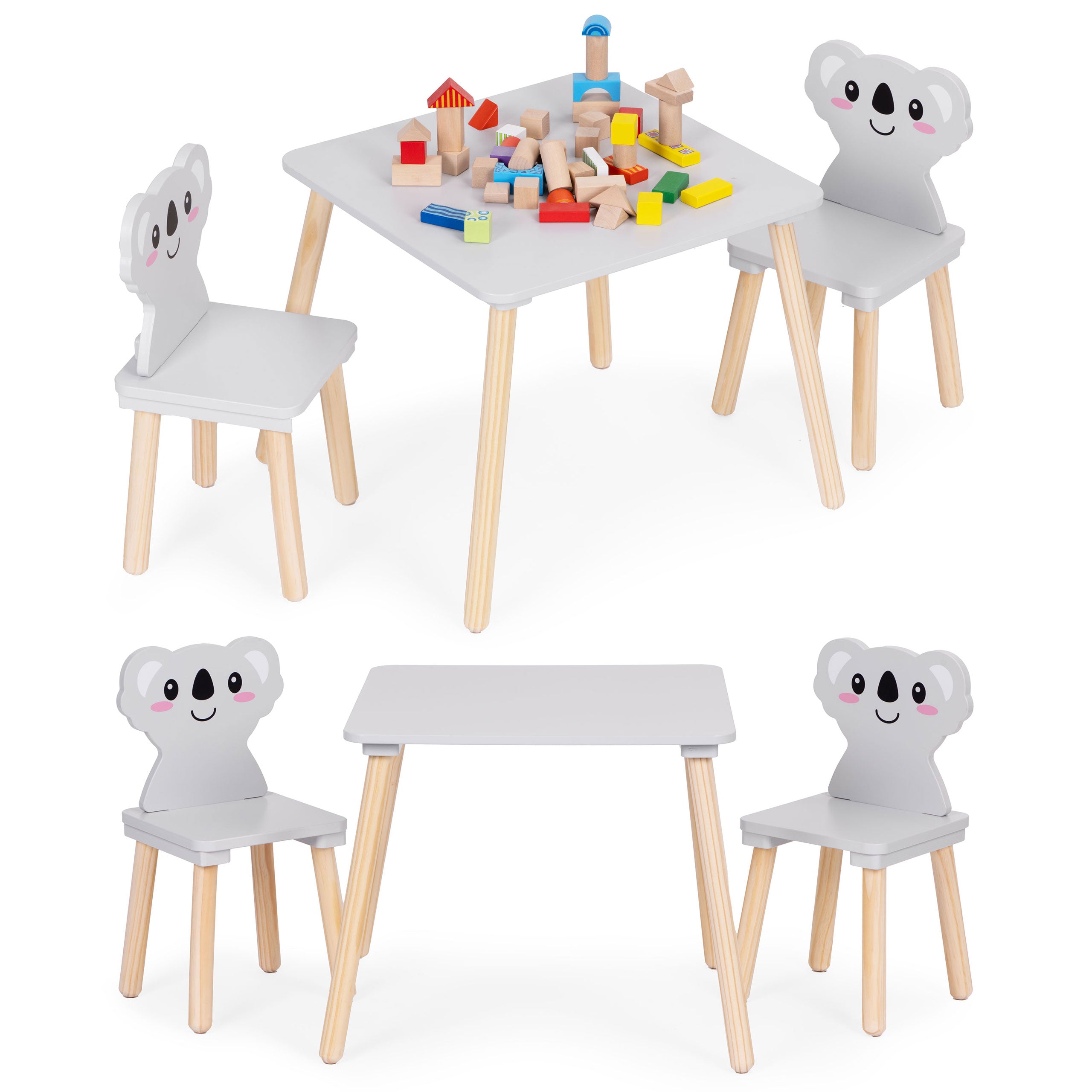 Zestaw mebli dla dzieci stolik + 2 krzesła koala ECOTOYS