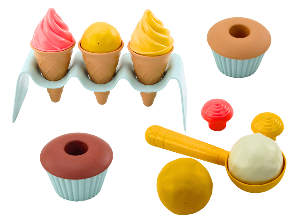 Sand Play Set Ice Cream Waffles Cupcakes Spoon 13 pcs
