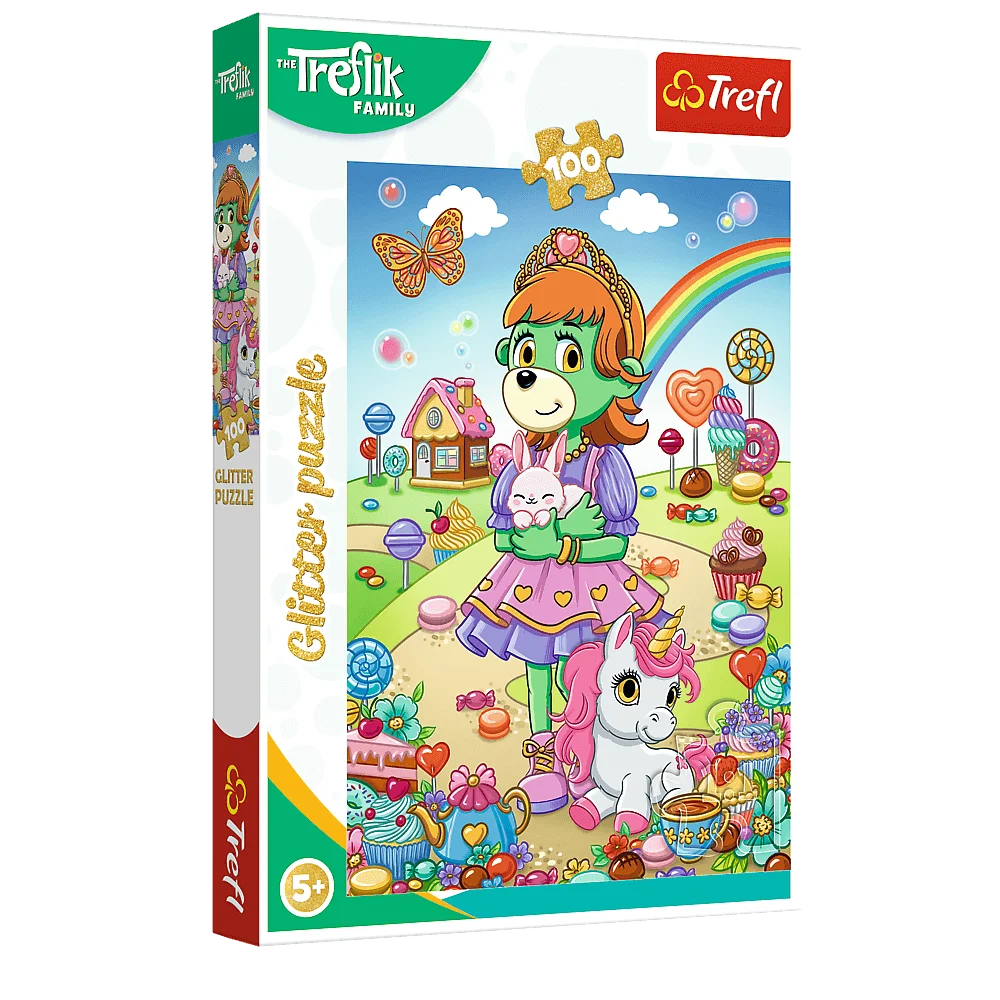 Puzzle - 100 - Rodzina Treflików - Brokatowe Trefliki - Trefl 14833