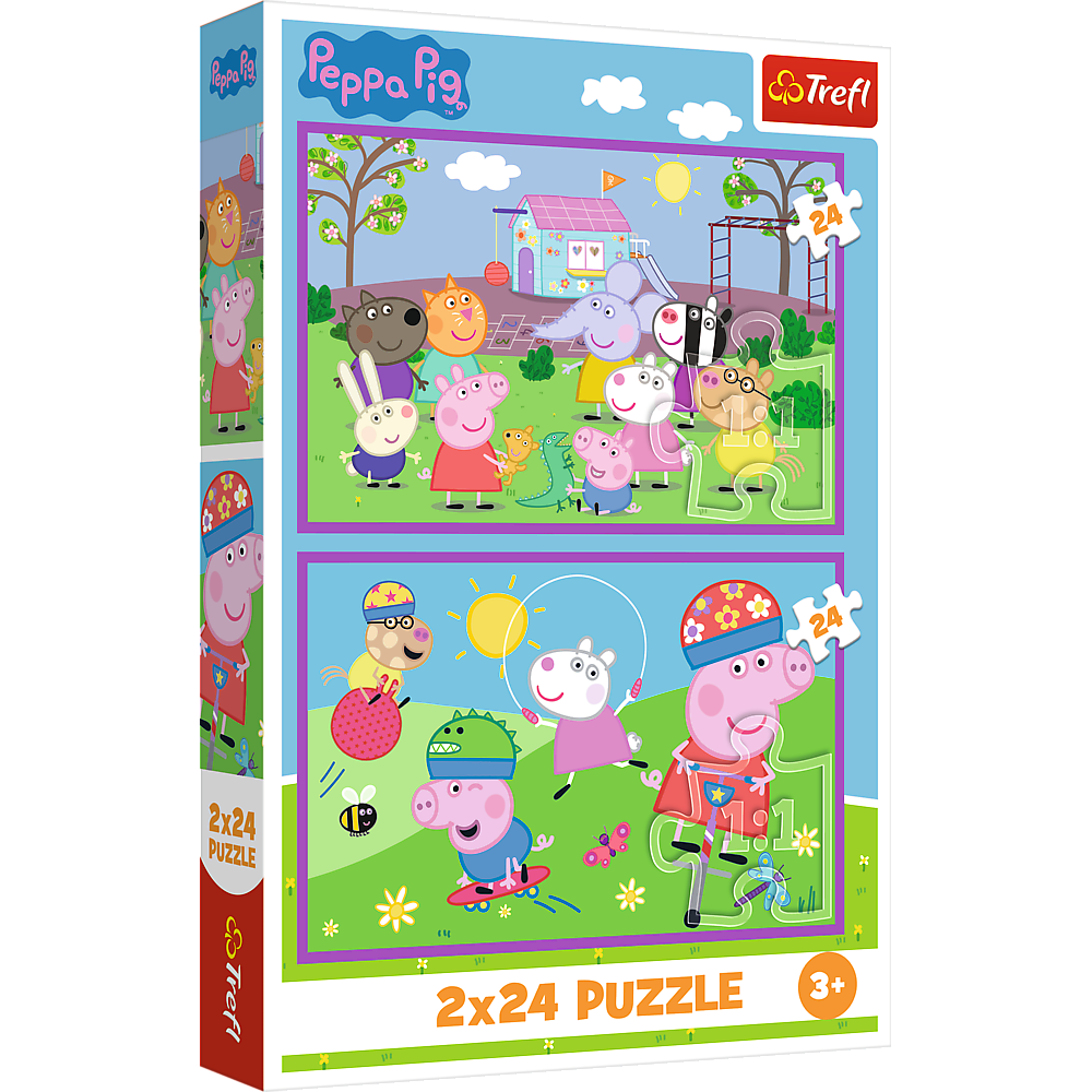 Puzzle - 2x24 - Peppa na placu zabaw - Świnka Peppa - Trefl  34435