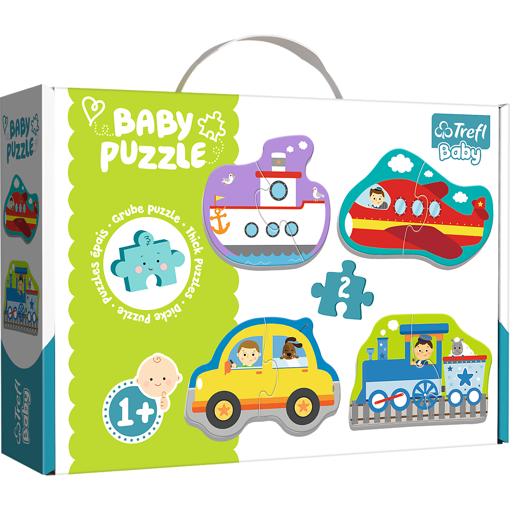 Puzzle - Baby Classic - Pojazdy transportowe - Samolot Statek Auto Pociąg - Trefl 36075