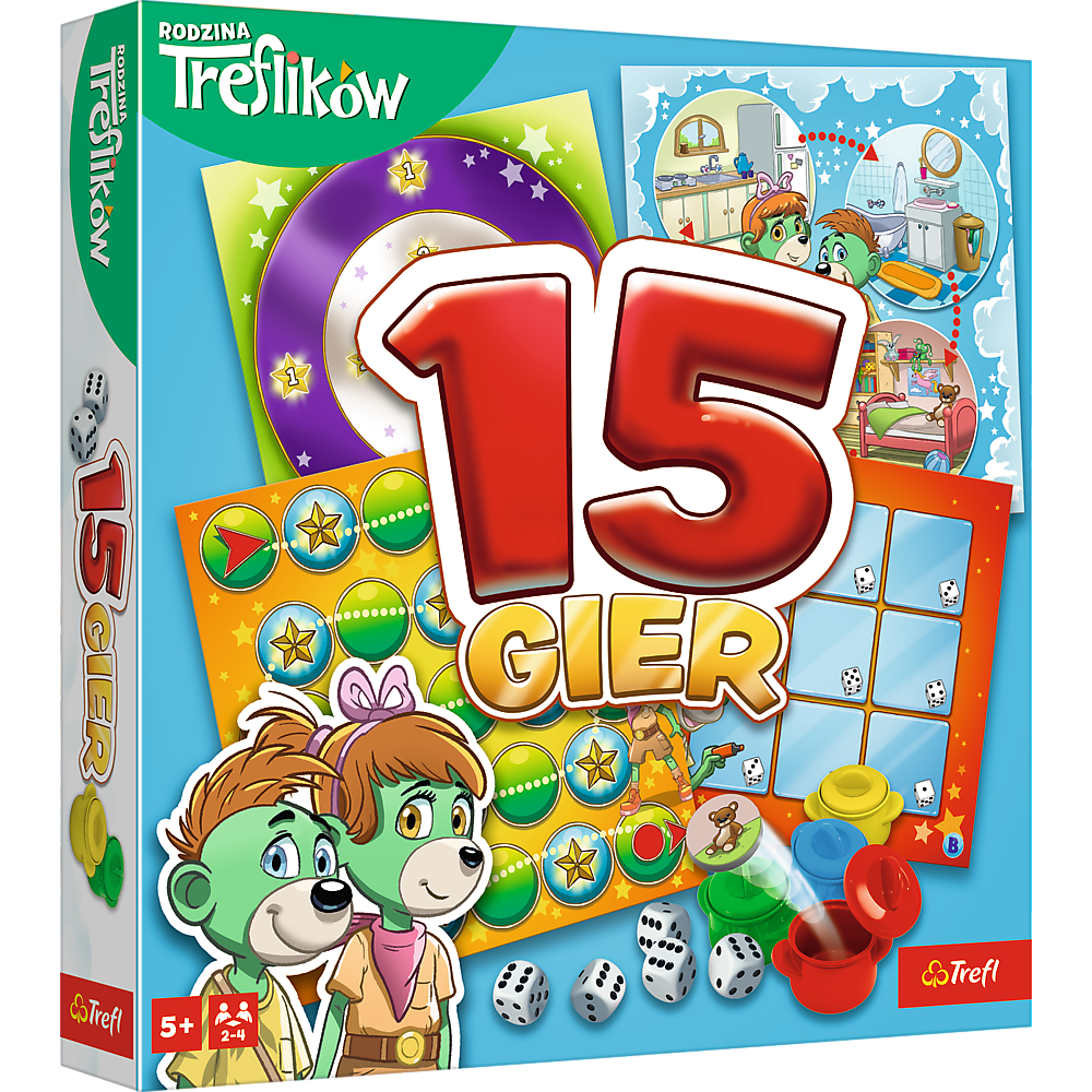 Gra planszowa 15 gier Rodzina Treflików Trefl 02823