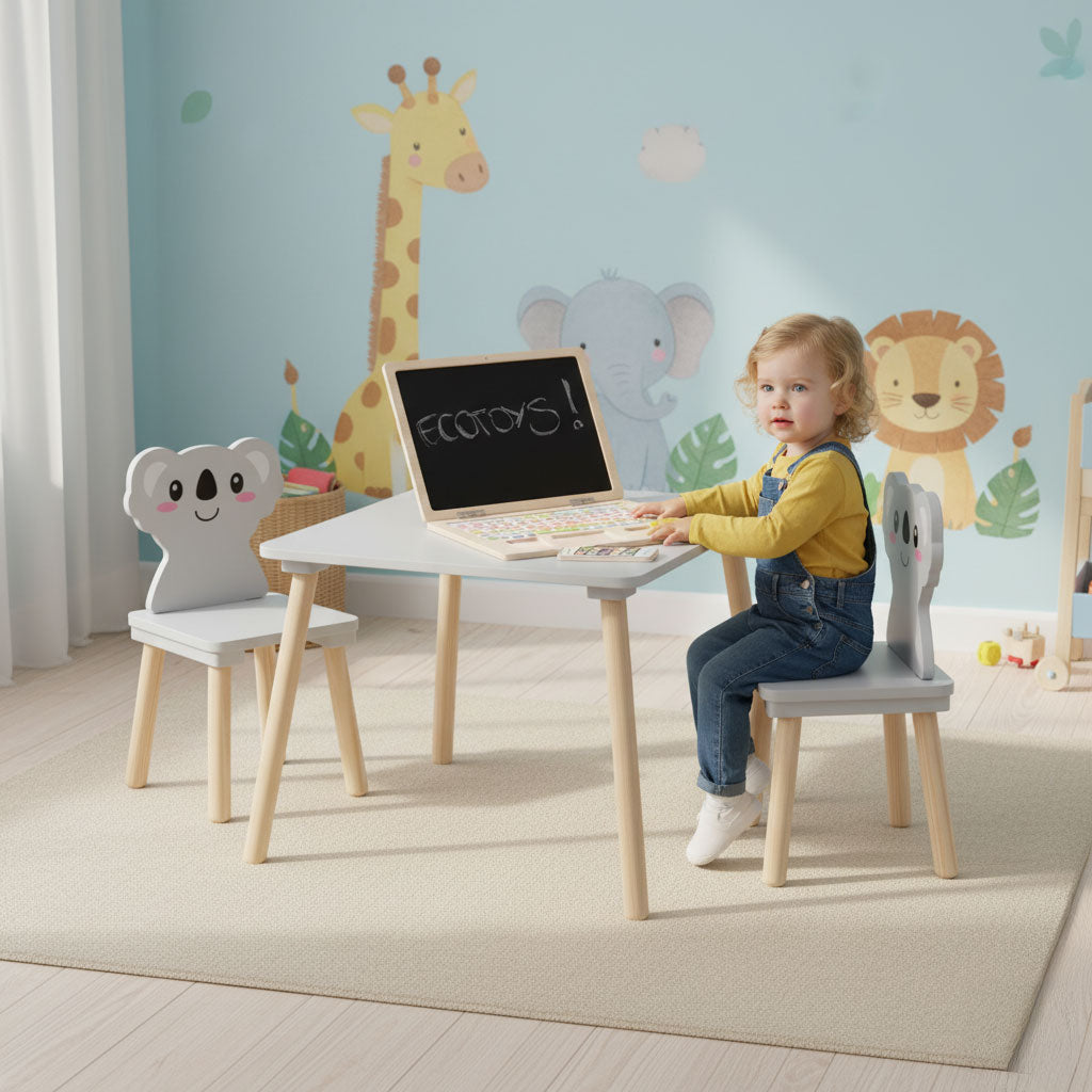 Zestaw mebli dla dzieci stolik + 2 krzesła koala ECOTOYS