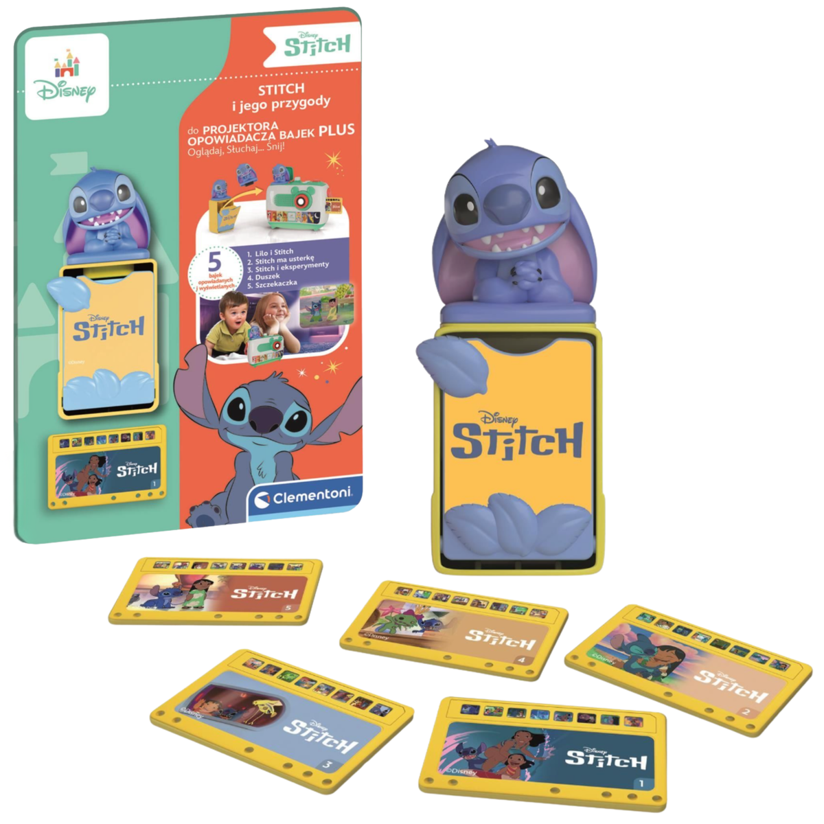 Clementoni 50457 Disney PLUS Stitch Projector Story Cards (Polish-language edition)