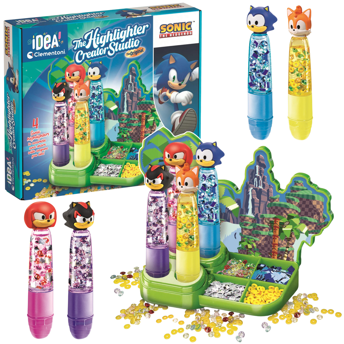 Clementoni 18424 Idea Art Highlighter Factory Sonic – 4 Highlighters