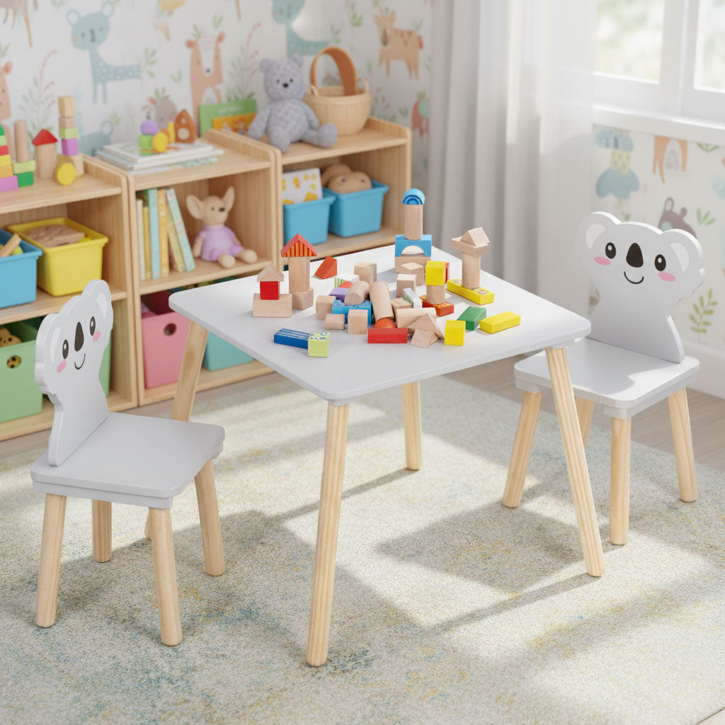 Zestaw mebli dla dzieci stolik + 2 krzesła koala ECOTOYS