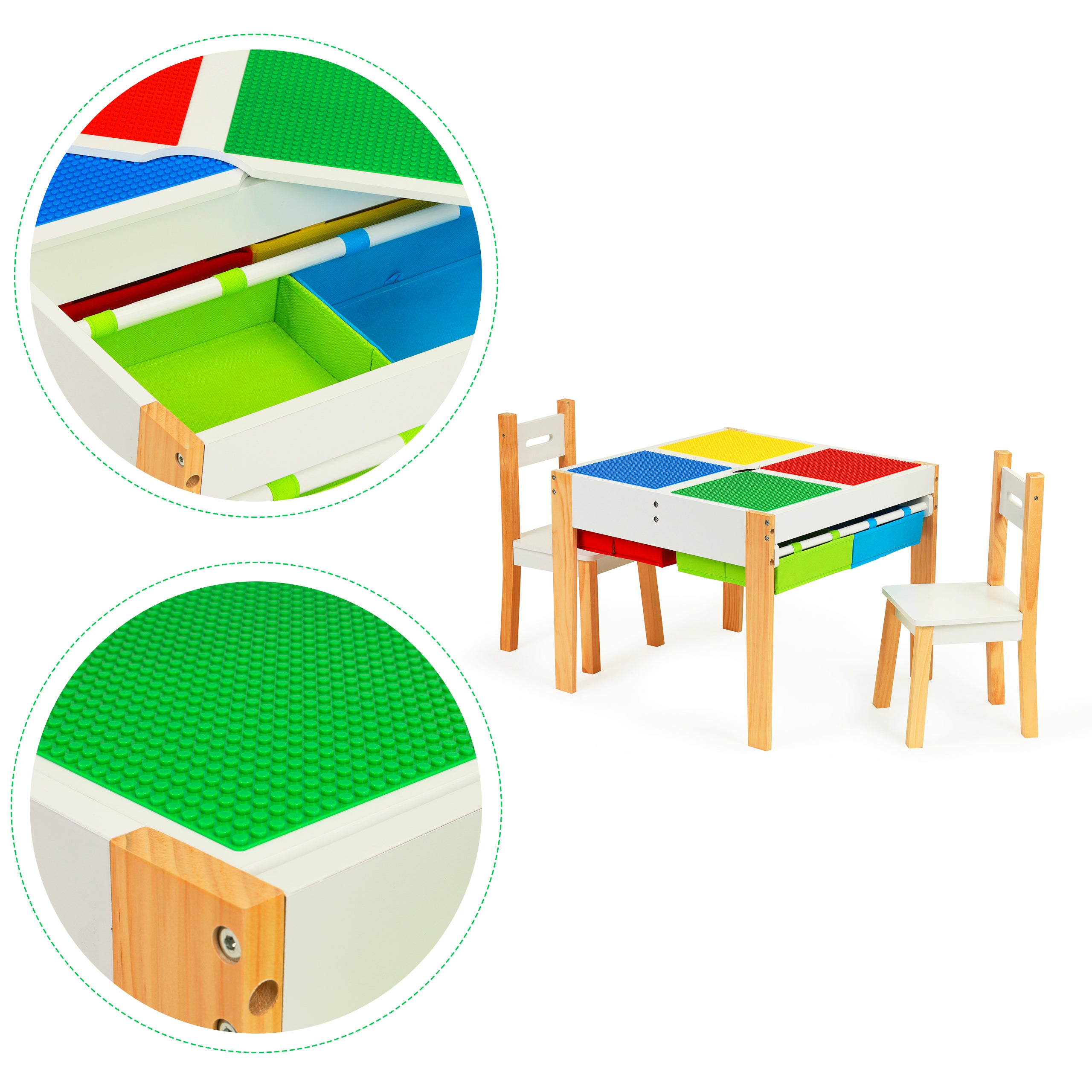Drewniane meble dla dzieci zestaw stół + 2 krzesła ECOTOYS