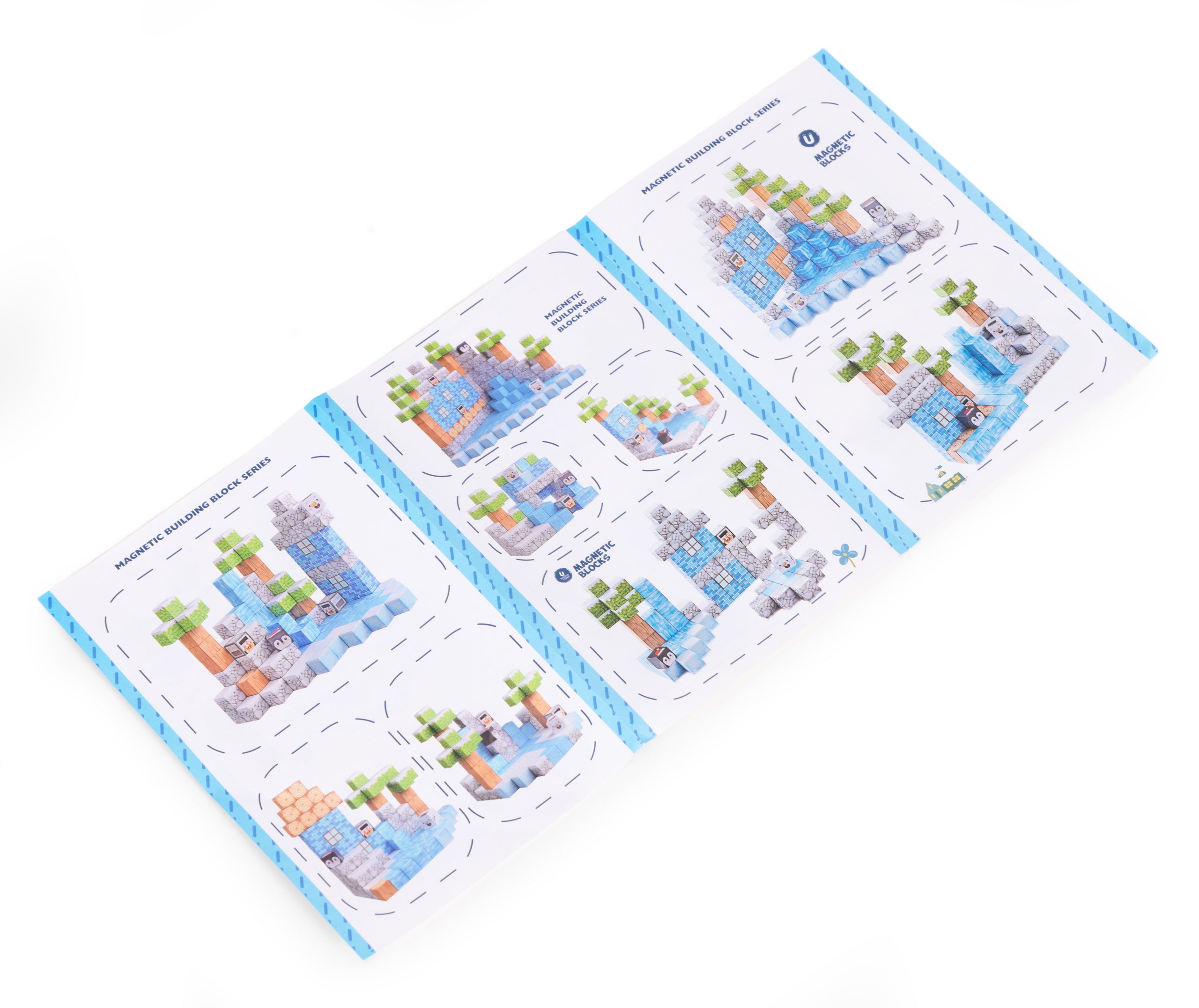 Klocki magnetyczne konstrukcyjne dla dzieci zestaw 97 elementów - Zima
