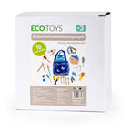 Pudełko Zestawu 16 drewnianych instrumentów muzycznych ECO TOYS dla dzieci z torbą, idealne na prezent.