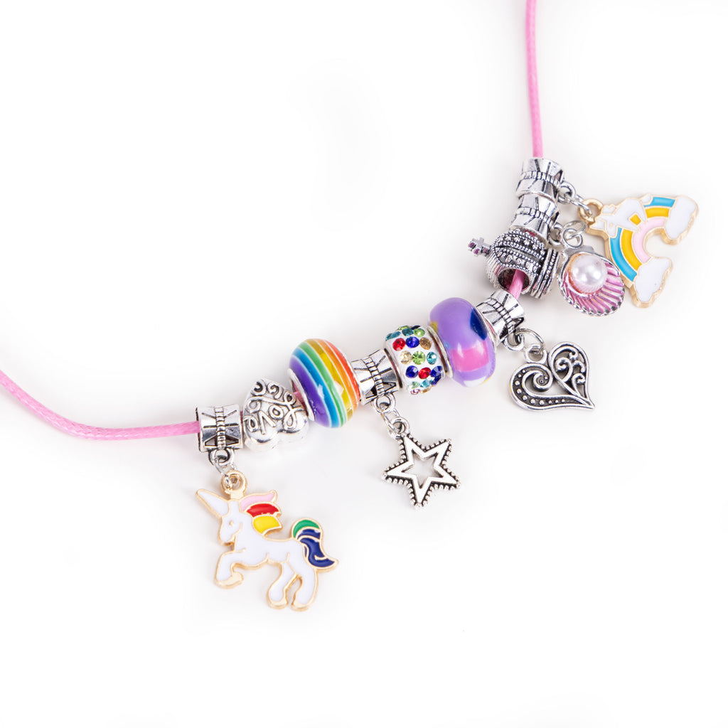 Zestaw do robienia bransoletek naszyjników charmsy koraliki 66 elementów + organizer i torba