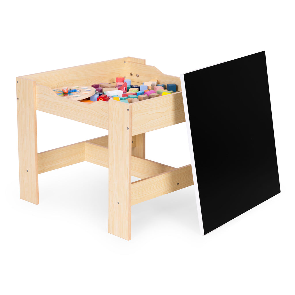 Zestaw mebli dla dzieci stolik + 2 krzesła tablica kredowa ECOTOYS