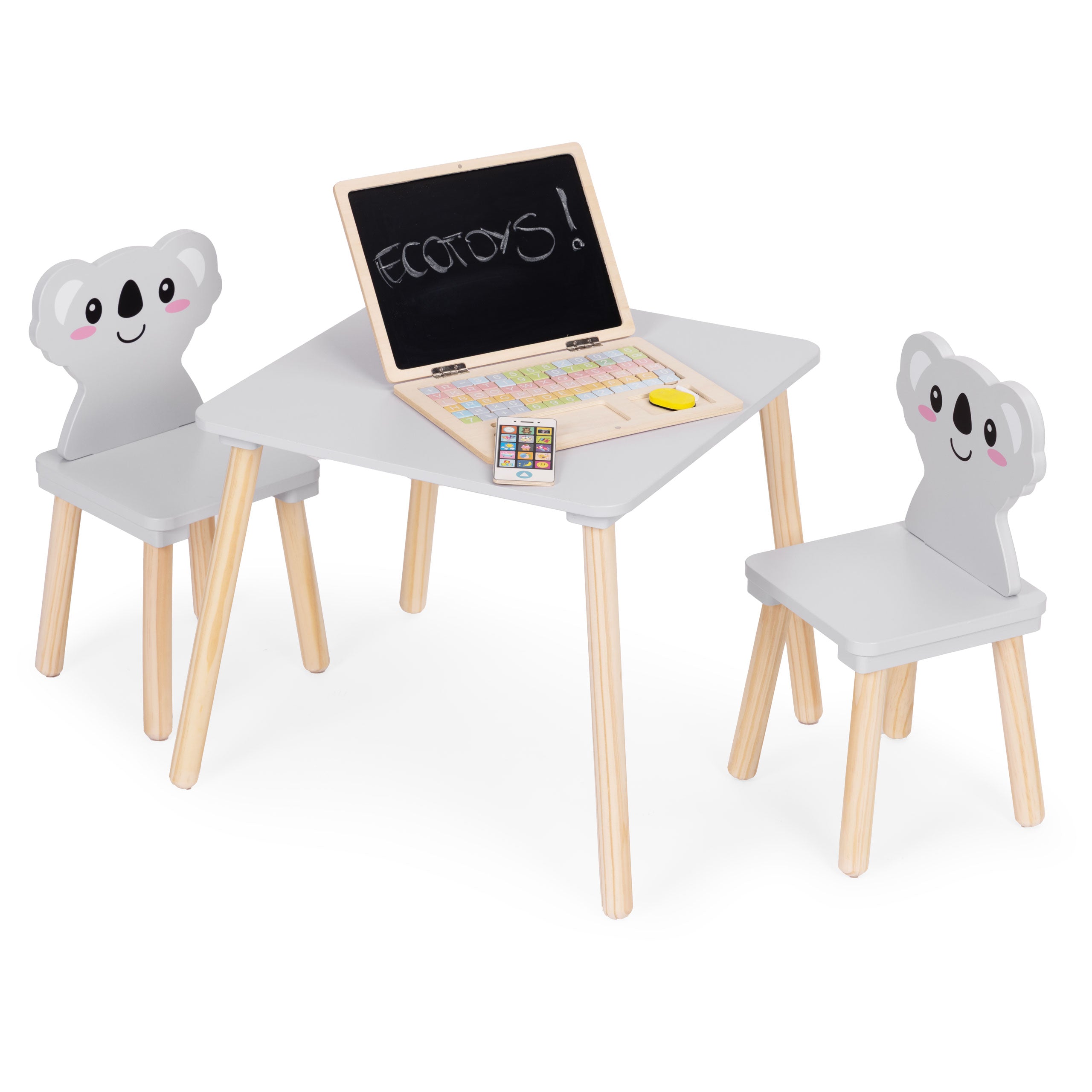 Zestaw mebli dla dzieci stolik + 2 krzesła koala ECOTOYS