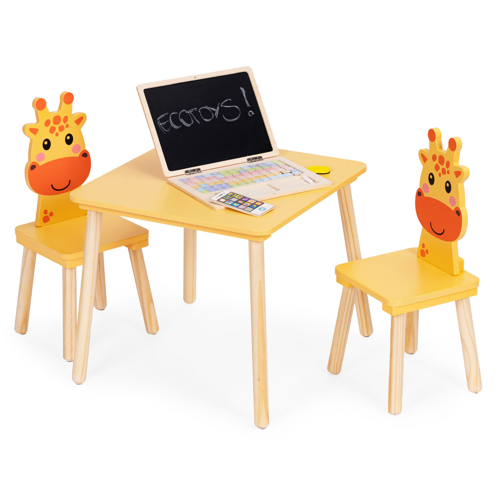 Zestaw mebli dla dzieci stolik + 2 krzesła żyrafa ECOTOYS