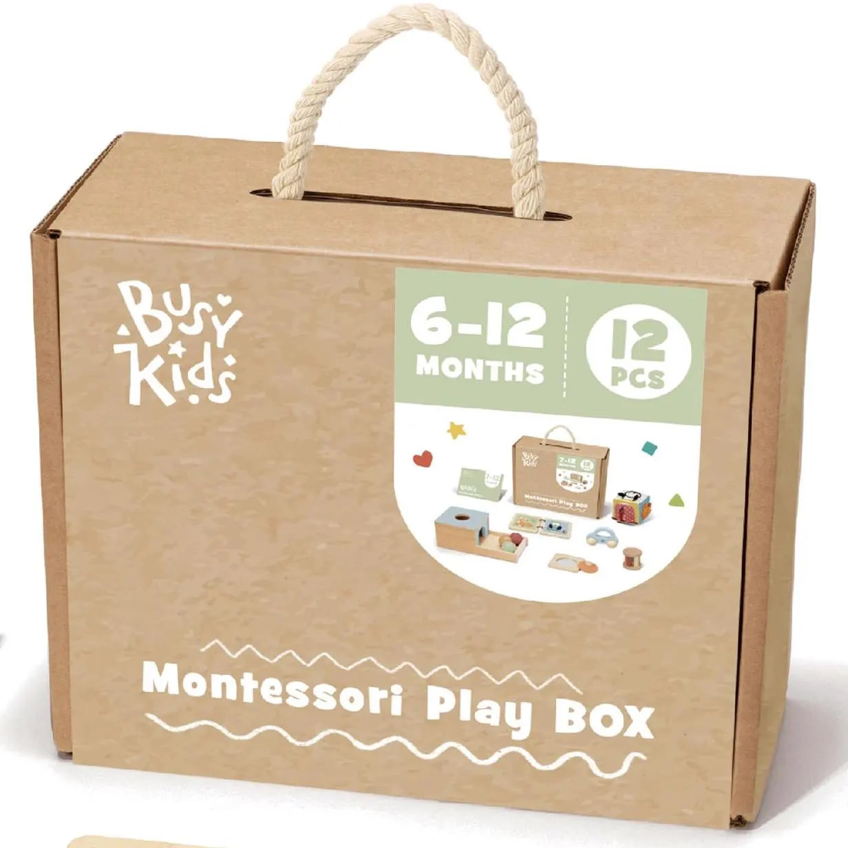 Zestaw Montessori BusyKids dla dzieci w wieku od 6 do 12 miesięcy