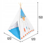 Namiot tipi dla dzieci biały z indiańskim motywem jelenia, wigwam domek o wymiarach 150x120x120 cm.
