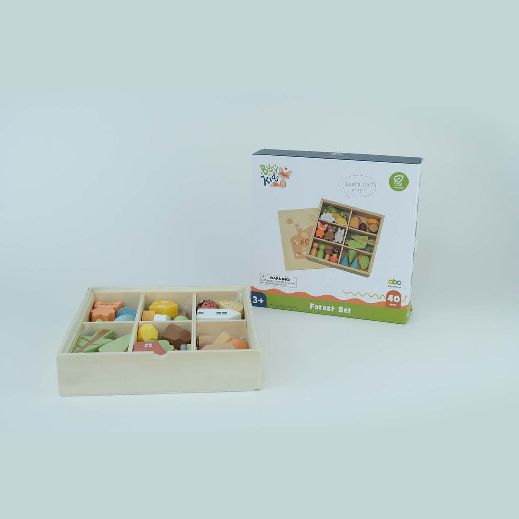 Montessori zestaw drewnianych figurek „Zestaw leśny”