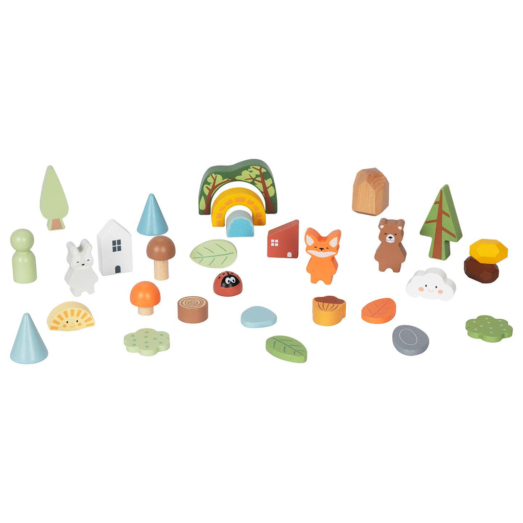 Montessori zestaw drewnianych figurek „Zestaw leśny”