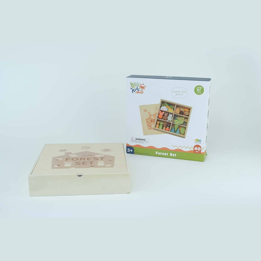 Montessori zestaw drewnianych figurek „Zestaw leśny”