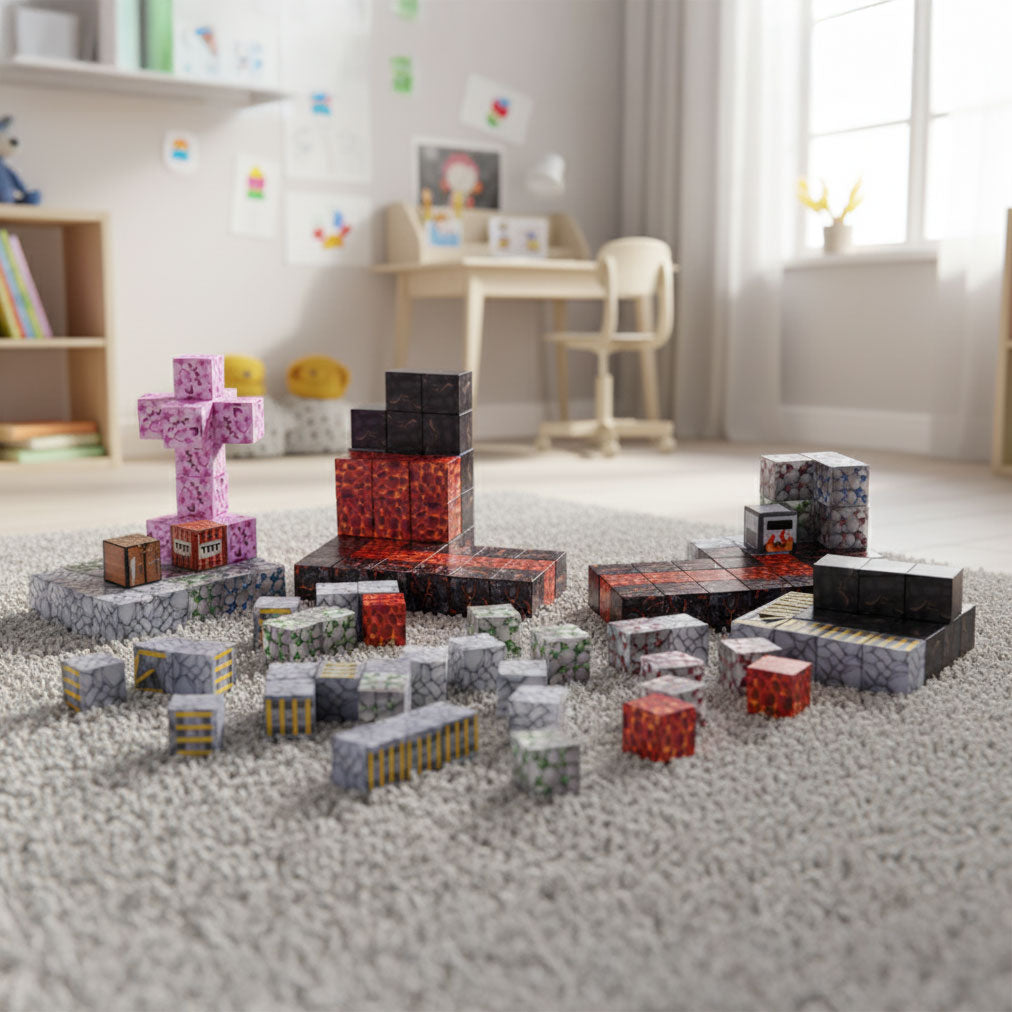 Klocki magnetyczne konstrukcyjne dla dzieci zestaw 160 elementów