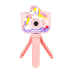 Aparat fotograficzny cyfrowy dla dzieci na statywie jednorożec różowy