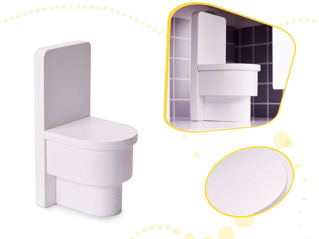 Domek dla lalek drewniany mebelki 70cm szary