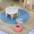 Domek w walizce hotel spa dla zwierząt drewniane mebelki figurki