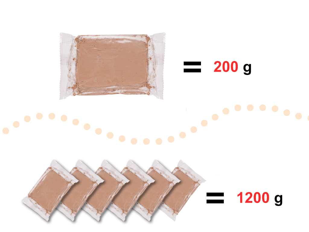 Glina rzeźbiarska masa do modelowania 1200g w naturalnym kolorze, podzielona na 6 porcji po 200g, idealna dla młodych garncarzy.