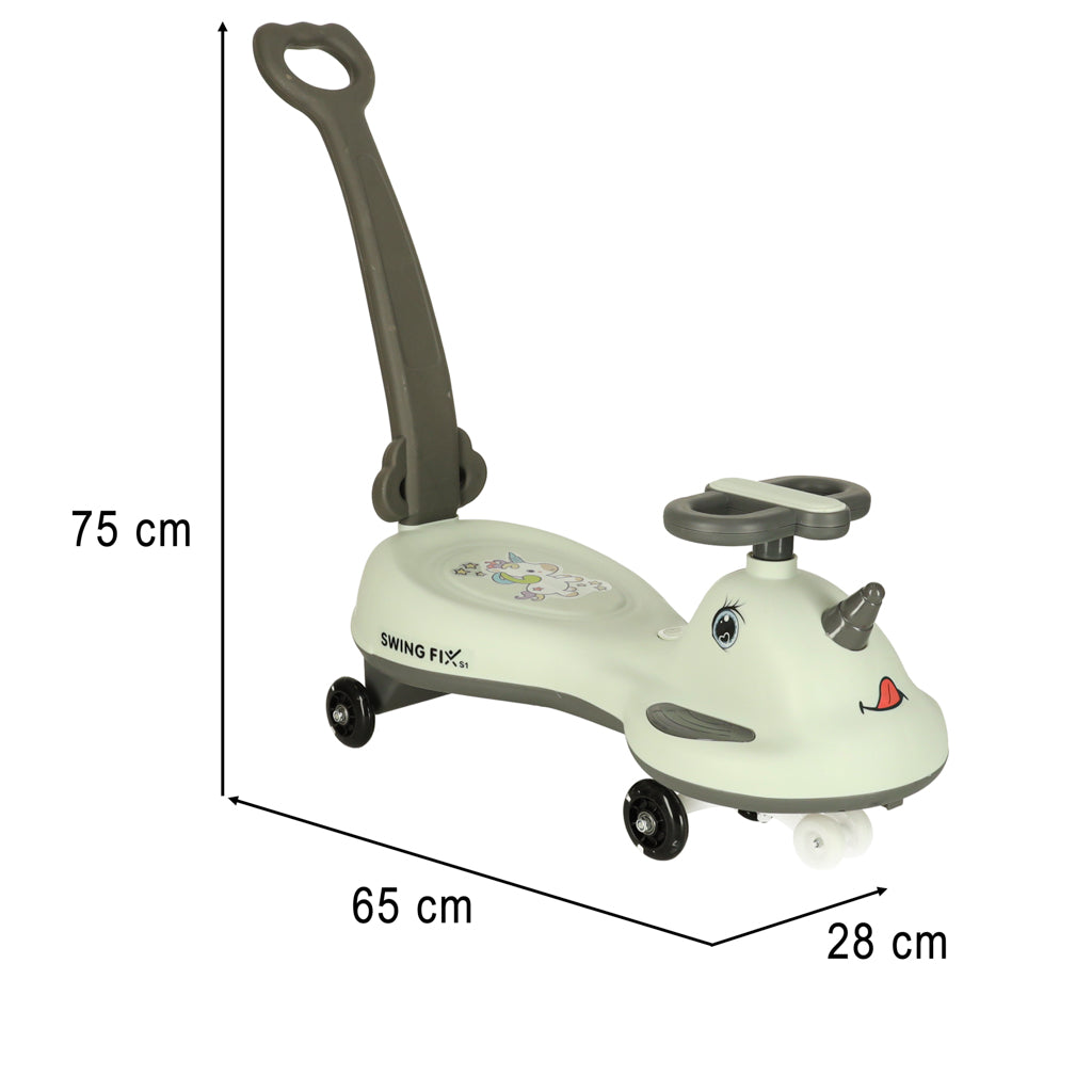 Jeździk grawitacyjny LED Swing FIX S1 skuter z rączką szary max 65kg