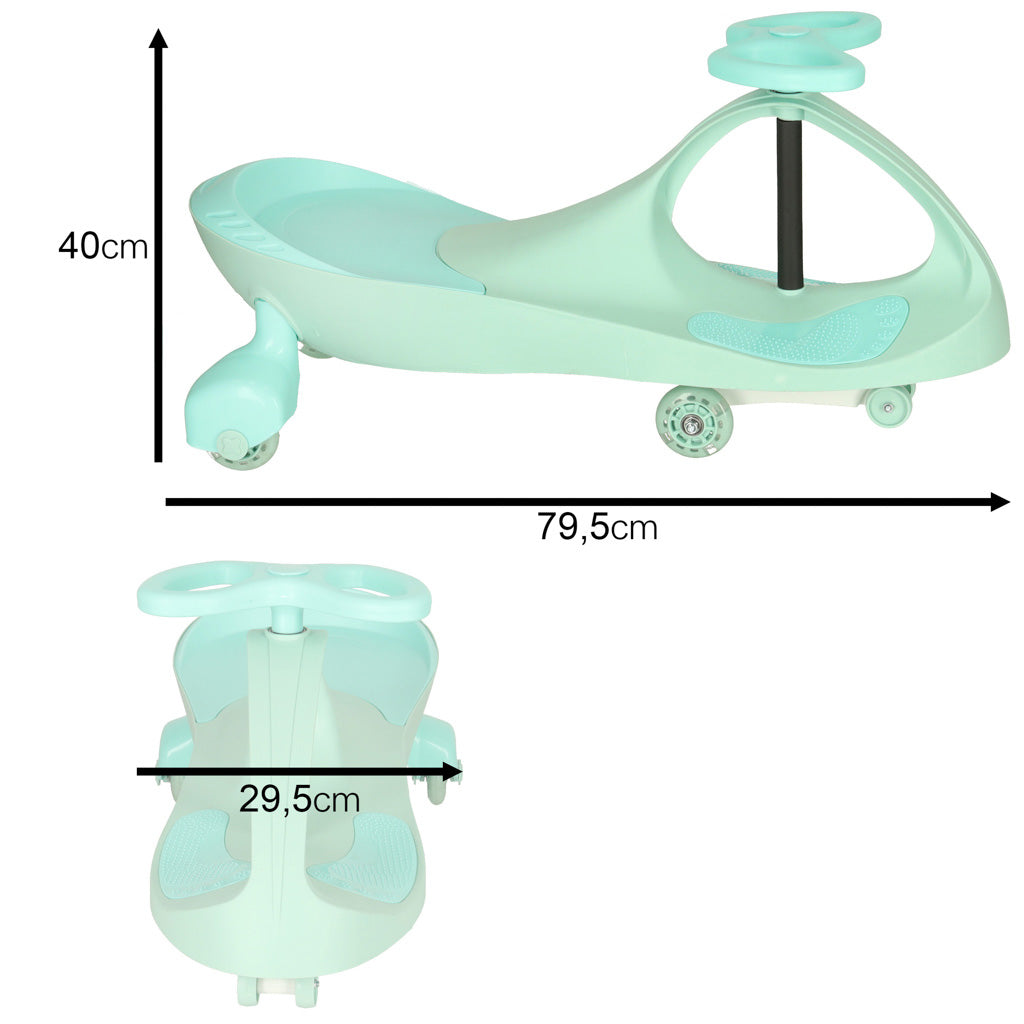 Jeździk grawitacyjny LED Swing Fix S3 świecące koła miętowy