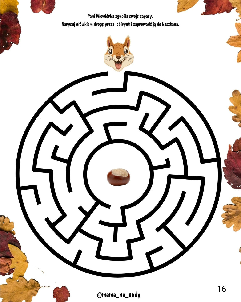 Karty pracy jesień - labirynt