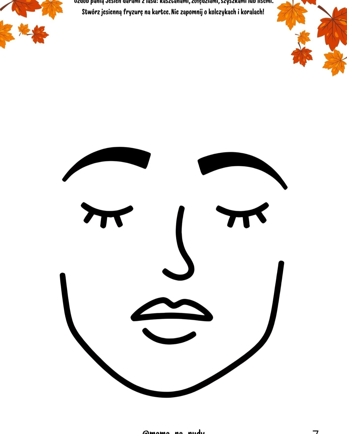 Karty pracy jesień - pani jesień