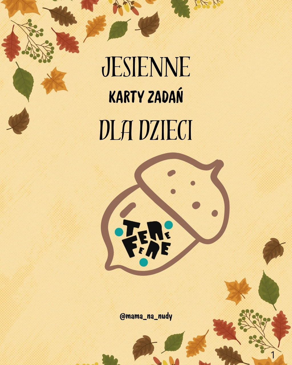 Karty pracy jesień - strona tytułowa