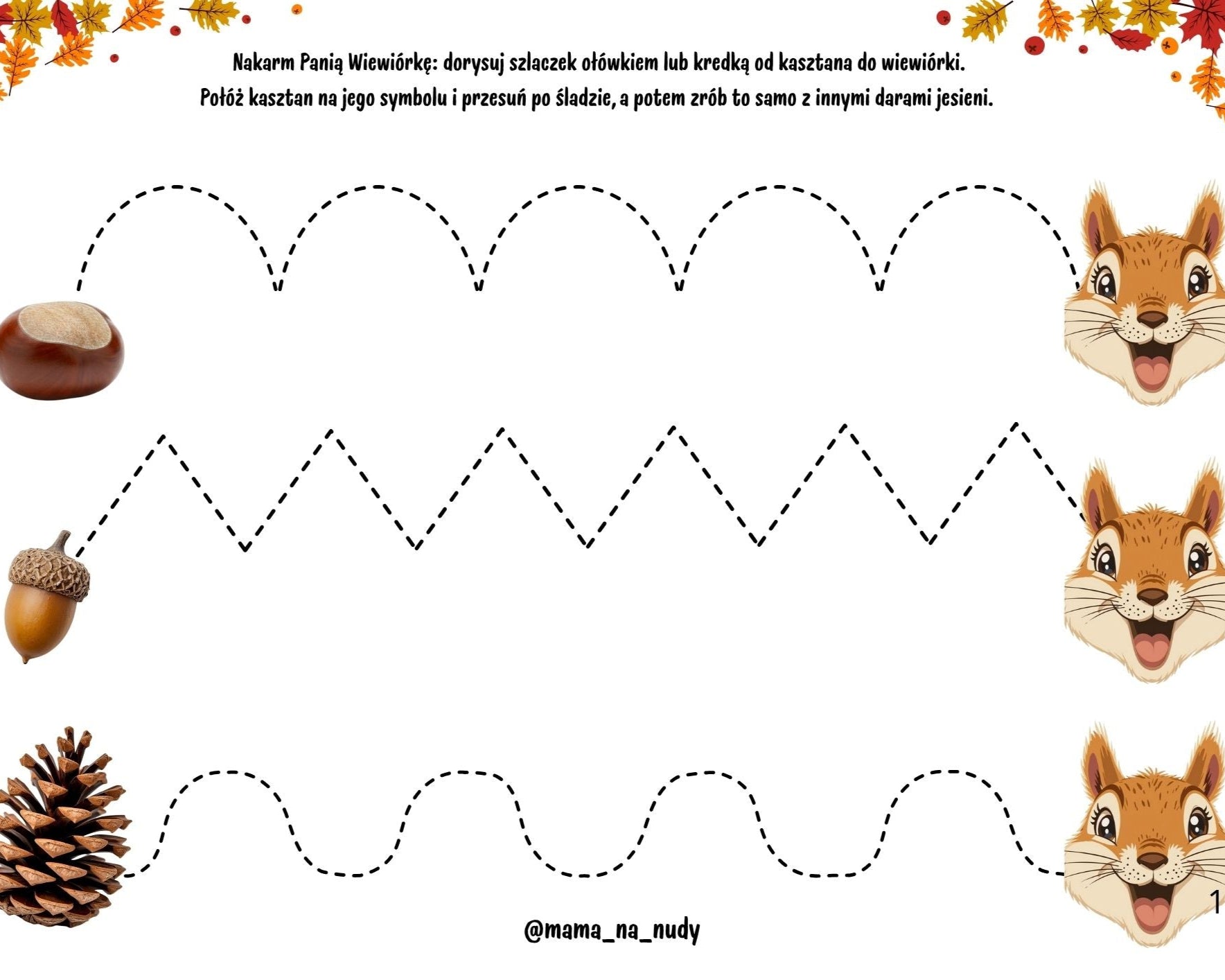 Karty pracy jesień - szlaczki