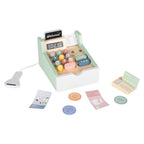 Wooden Toy Cash Register for Kids with Card Terminal and Scanner