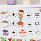 Wooden Play Café and Bakery for Kids with Coffee Machine, Cupcakes, Ice Cream and Desserts