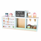 Wooden Play Café and Bakery for Kids with Coffee Machine, Cupcakes, Ice Cream and Desserts