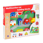 Klocki drewniane do nawlekania tablica plansza samochody pojazdy