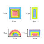 Klocki drewniane edukacyjne układanka tęcza puzzle montessori tęcza kolorowe