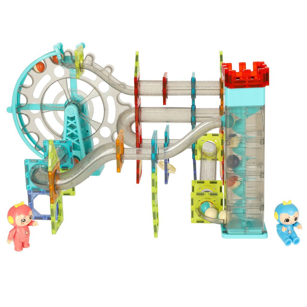 Klocki magnetyczne magnetic sticks marble tor kulkowy z dźwiękiem muzyką grający 118 elementów