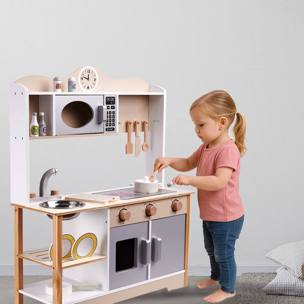 LULILO KUKETO Wooden Play Kitchen MDF with Accessories 85 cm