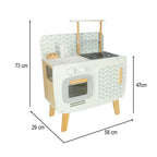 Kuchnia dla dzieci drewniana MDF LULILO RETRO akcesoria 73cm