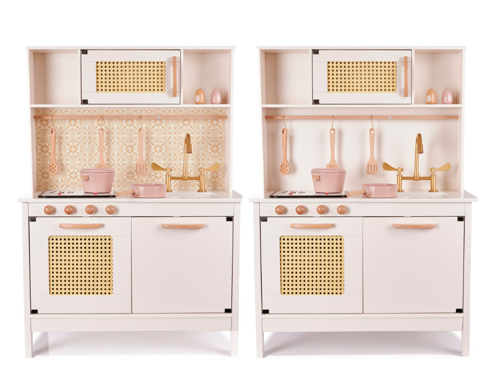 Kuchnia dla dzieci drewniana MDF retro z akcesoriami BOHO 100cm