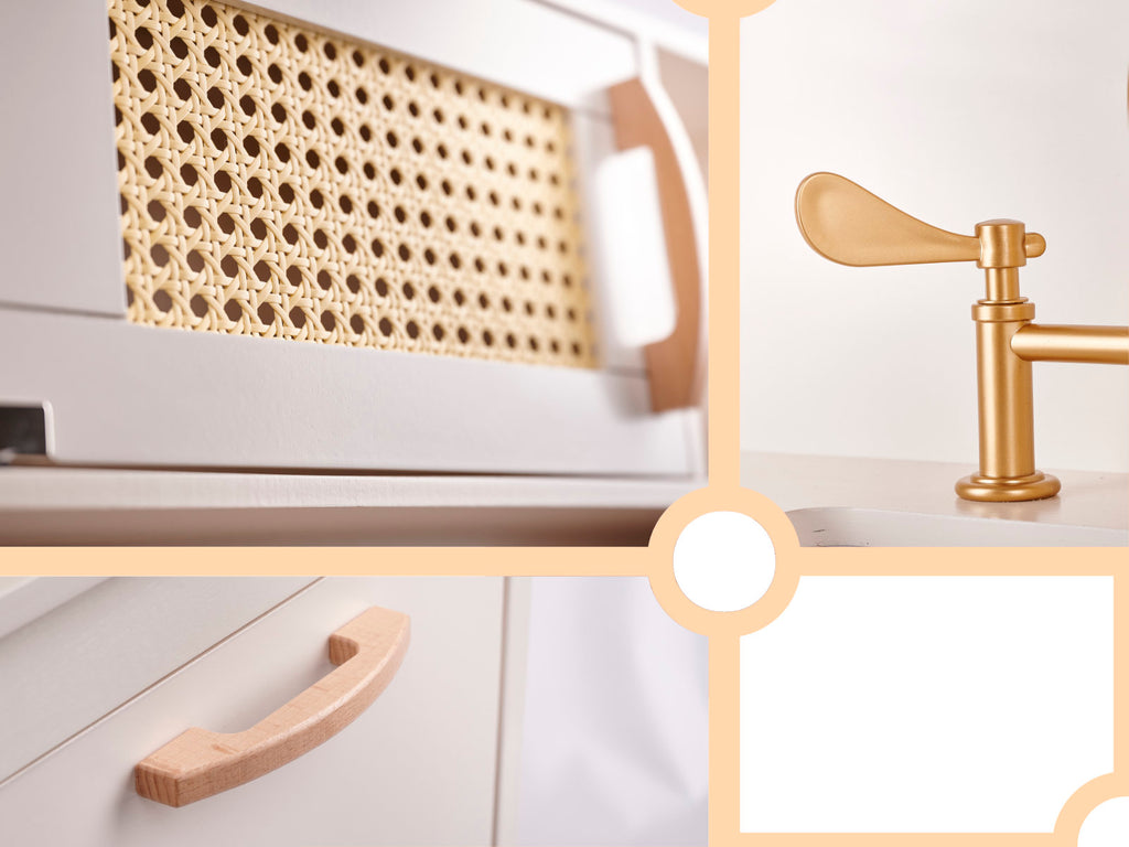 Kuchnia dla dzieci drewniana MDF retro z akcesoriami BOHO 100cm