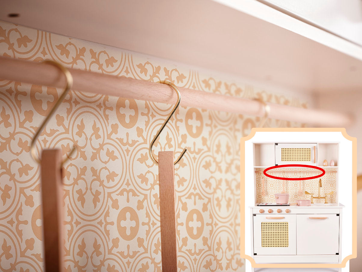 Kuchnia dla dzieci drewniana MDF retro z akcesoriami BOHO 100cm