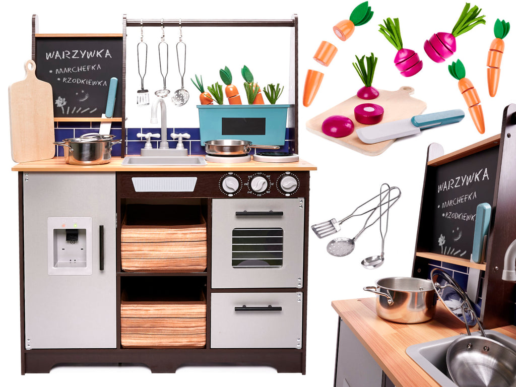 Kuchnia dla dzieci drewniana MDF z akcesoriami LOFT XXL 96cm