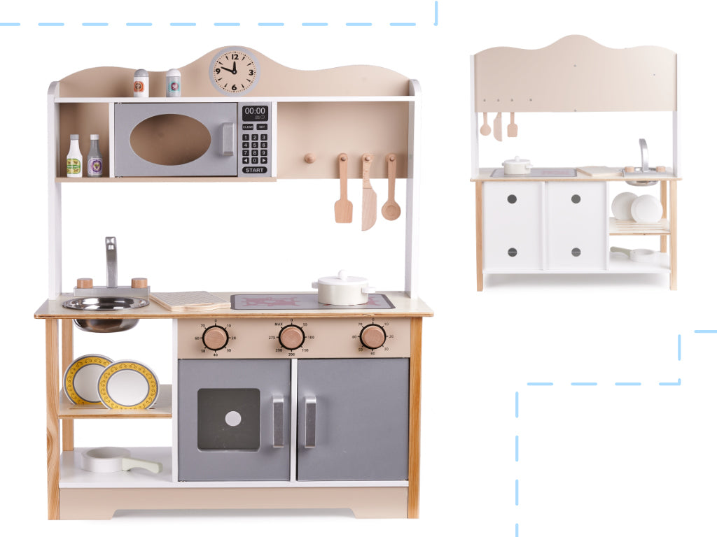 LULILO KUKETO Wooden Play Kitchen MDF with Accessories 85 cm