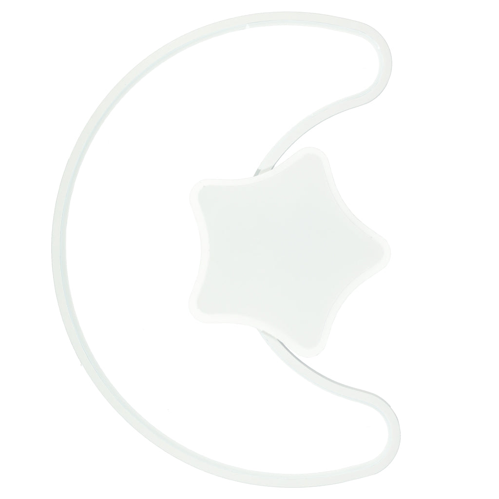 Lampa LED sufitowa księżyc z gwiazdą biała ściemniana do pokoju dziecięcego z pilotem.