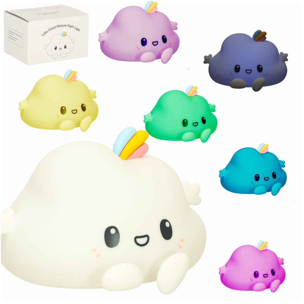 Lampka nocna dla dzieci silikonowa dotykowa miękka chmurka LED