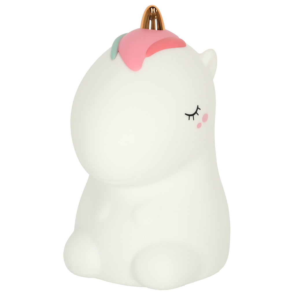 Lampka nocna dla dzieci silikonowa dotykowa miękka LED jednorożec